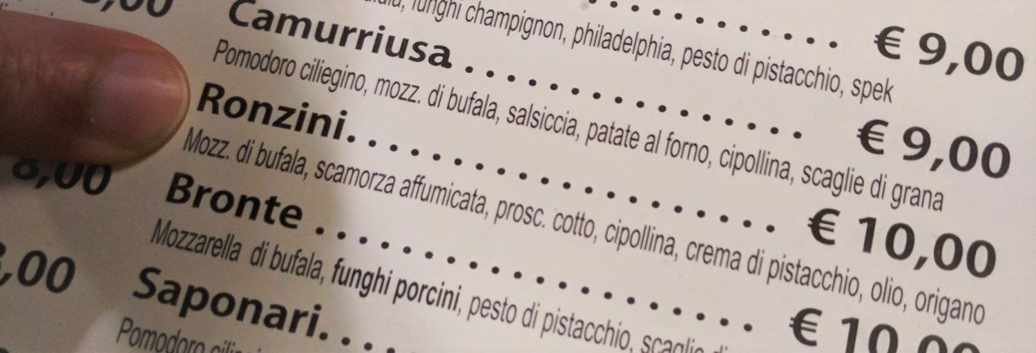 Pizza Pistacchio Ronzini Saponari Trecastagni
